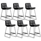 Scandinavian Low Back Coffee Shop Matte Finish Upholstered Bar Stools Black 6 Piece Set Counter Stool(26"H) Clearhalo 'Bar Furniture' 'Bar Stools' 'bar_stools' 'furn' 'furn_bar_stools' 'Furniture' 'furniture_bar_stools' 'Kitchen & Dining Furniture' 4985057