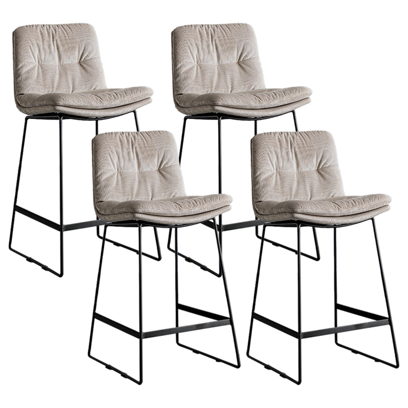 Scandinavian Low Back Coffee Shop Matte Finish Upholstered Bar Stools Grey 4 Piece Set Counter Stool(26"H) Clearhalo 'Bar Furniture' 'Bar Stools' 'bar_stools' 'furn' 'furn_bar_stools' 'Furniture' 'furniture_bar_stools' 'Kitchen & Dining Furniture' 4985060