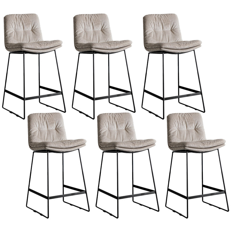 Scandinavian Low Back Coffee Shop Matte Finish Upholstered Bar Stools Grey 6 Piece Set Counter Stool(26"H) Clearhalo 'Bar Furniture' 'Bar Stools' 'bar_stools' 'furn' 'furn_bar_stools' 'Furniture' 'furniture_bar_stools' 'Kitchen & Dining Furniture' 4985061