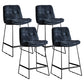 Scandinavian Low Back Coffee Shop Matte Finish Upholstered Bar Stools Navy Blue 4 Piece Set Counter Stool(26"H) Clearhalo 'Bar Furniture' 'Bar Stools' 'bar_stools' 'furn' 'furn_bar_stools' 'Furniture' 'furniture_bar_stools' 'Kitchen & Dining Furniture' 4985064