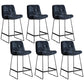 Scandinavian Low Back Coffee Shop Matte Finish Upholstered Bar Stools Navy Blue 6 Piece Set Counter Stool(26"H) Clearhalo 'Bar Furniture' 'Bar Stools' 'bar_stools' 'furn' 'furn_bar_stools' 'Furniture' 'furniture_bar_stools' 'Kitchen & Dining Furniture' 4985065