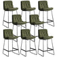 Scandinavian Low Back Coffee Shop Matte Finish Upholstered Bar Stools Green 8 Piece Set Counter Stool(26"H) Clearhalo 'Bar Furniture' 'Bar Stools' 'bar_stools' 'furn' 'furn_bar_stools' 'Furniture' 'furniture_bar_stools' 'Kitchen & Dining Furniture' 4985067