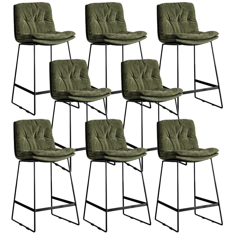 Scandinavian Low Back Coffee Shop Matte Finish Upholstered Bar Stools Green 8 Piece Set Counter Stool(26"H) Clearhalo 'Bar Furniture' 'Bar Stools' 'bar_stools' 'furn' 'furn_bar_stools' 'Furniture' 'furniture_bar_stools' 'Kitchen & Dining Furniture' 4985067