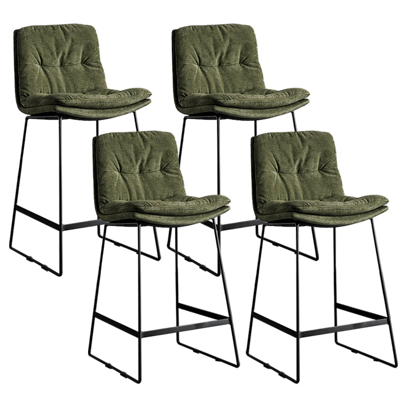Scandinavian Low Back Coffee Shop Matte Finish Upholstered Bar Stools Green 4 Piece Set Counter Stool(26"H) Clearhalo 'Bar Furniture' 'Bar Stools' 'bar_stools' 'furn' 'furn_bar_stools' 'Furniture' 'furniture_bar_stools' 'Kitchen & Dining Furniture' 4985068