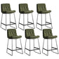 Scandinavian Low Back Coffee Shop Matte Finish Upholstered Bar Stools Green 6 Piece Set Counter Stool(26"H) Clearhalo 'Bar Furniture' 'Bar Stools' 'bar_stools' 'furn' 'furn_bar_stools' 'Furniture' 'furniture_bar_stools' 'Kitchen & Dining Furniture' 4985069