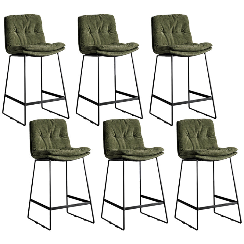 Scandinavian Low Back Coffee Shop Matte Finish Upholstered Bar Stools Green 6 Piece Set Counter Stool(26"H) Clearhalo 'Bar Furniture' 'Bar Stools' 'bar_stools' 'furn' 'furn_bar_stools' 'Furniture' 'furniture_bar_stools' 'Kitchen & Dining Furniture' 4985069