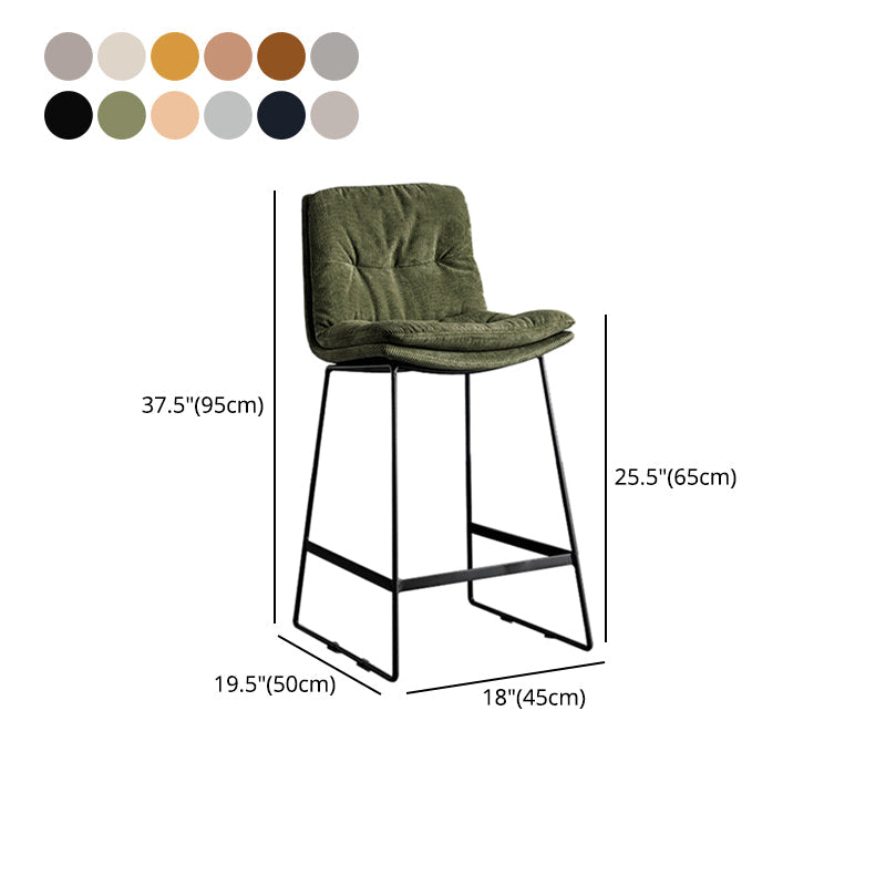 Scandinavian Low Back Coffee Shop Matte Finish Upholstered Bar Stools Clearhalo 'Bar Furniture' 'Bar Stools' 'bar_stools' 'furn' 'furn_bar_stools' 'Furniture' 'furniture_bar_stools' 'Kitchen & Dining Furniture' 4985070