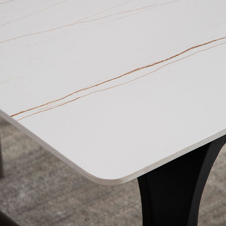 Modern 1/4/5/6/7 Pcs White Dining Chairs Set Sintered Stone Dining Room Set Clearhalo 'Dining Room Sets' 'Dining Tables & Seating' 'dining_room_set' 'furn' 'furn_dining_room_set' 'Furniture' 'furniture_dining_room_set' 'Kitchen & Dining Furniture' 4985076