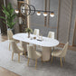 Glam 1/2/5/6/7/8 Pieces Dining Set Sintered Stone Dining Table Set 7 Pieces: Table, 6 Chairs Clearhalo 'Dining Room Sets' 'Dining Tables & Seating' 'dining_room_set' 'furn' 'furn_dining_room_set' 'Furniture' 'furniture_dining_room_set' 'Kitchen & Dining Furniture' 4985085