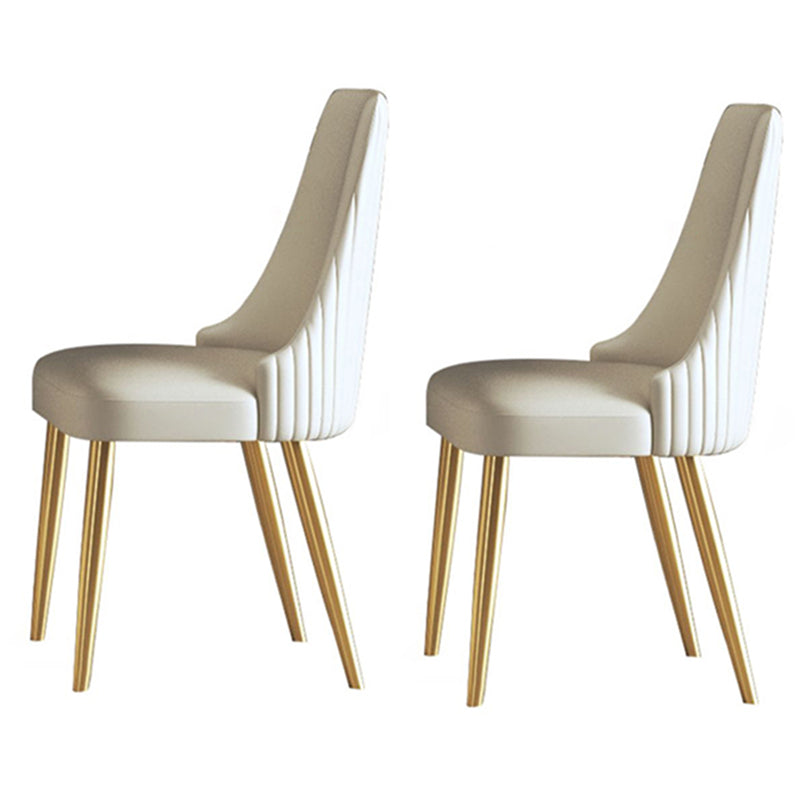 Glam 1/2/5/6/7/8 Pieces Dining Set Sintered Stone Dining Table Set 2 Beige Chairs Clearhalo 'Dining Room Sets' 'Dining Tables & Seating' 'dining_room_set' 'furn' 'furn_dining_room_set' 'Furniture' 'furniture_dining_room_set' 'Kitchen & Dining Furniture' 4985088