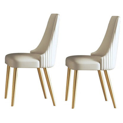 Glam 1/2/5/6/7/8 Pieces Dining Set Sintered Stone Dining Table Set 2 Beige Chairs Clearhalo 'Dining Room Sets' 'Dining Tables & Seating' 'dining_room_set' 'furn' 'furn_dining_room_set' 'Furniture' 'furniture_dining_room_set' 'Kitchen & Dining Furniture' 4985088