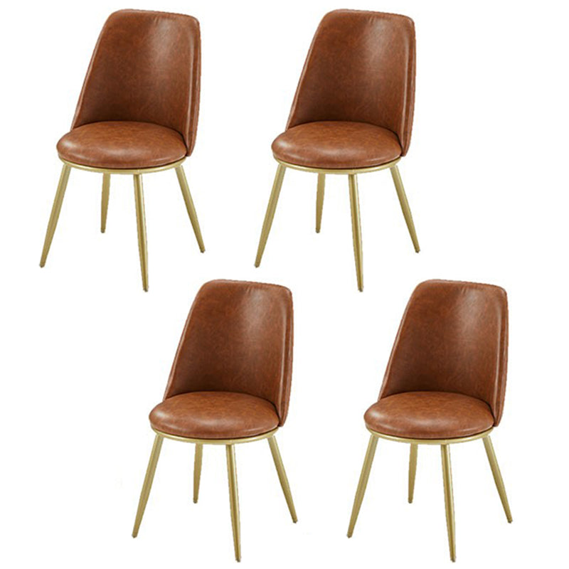 Luxury 1/4/5/7 Pieces Dining Set Sintered Stone Top Dining Table with Leather Chairs 4 Brown Chairs Clearhalo 'Dining Room Sets' 'Dining Tables & Seating' 'dining_room_set' 'furn' 'furn_dining_room_set' 'Furniture' 'furniture_dining_room_set' 'Kitchen & Dining Furniture' 4985107