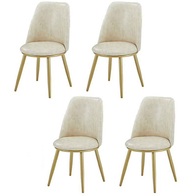 Luxury 1/4/5/7 Pieces Dining Set Sintered Stone Top Dining Table with Leather Chairs 4 Beige Chairs Clearhalo 'Dining Room Sets' 'Dining Tables & Seating' 'dining_room_set' 'furn' 'furn_dining_room_set' 'Furniture' 'furniture_dining_room_set' 'Kitchen & Dining Furniture' 4985109