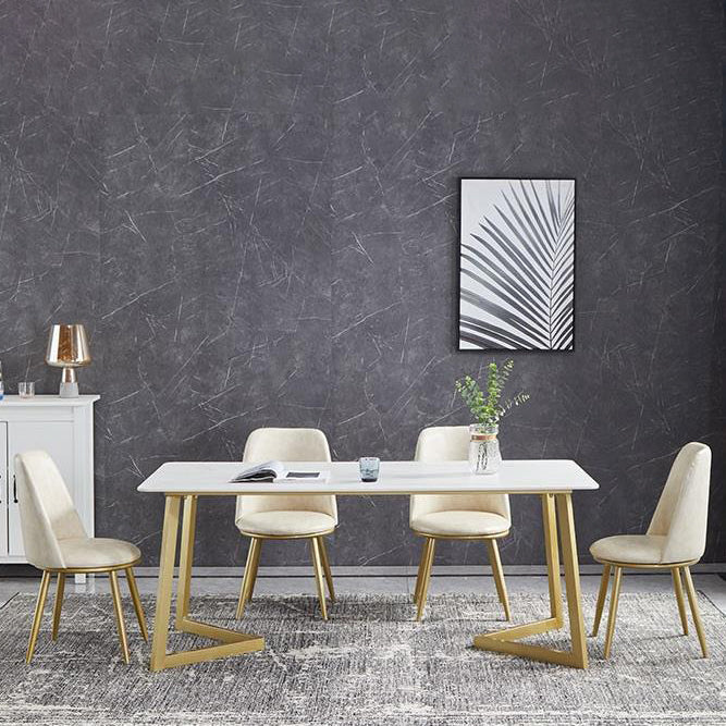 Luxury 1/4/5/7 Pieces Dining Set Sintered Stone Top Dining Table with Leather Chairs Clearhalo 'Dining Room Sets' 'Dining Tables & Seating' 'dining_room_set' 'furn' 'furn_dining_room_set' 'Furniture' 'furniture_dining_room_set' 'Kitchen & Dining Furniture' 4985121