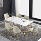 Luxury 1/4/5/7 Pieces Dining Set Sintered Stone Top Dining Table with Leather Chairs Clearhalo 'Dining Room Sets' 'Dining Tables & Seating' 'dining_room_set' 'furn' 'furn_dining_room_set' 'Furniture' 'furniture_dining_room_set' 'Kitchen & Dining Furniture' 4985123