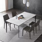 Contemporary 1/4/5 Pieces Dining Set Metal Dining Table Set for Home Use 5 Pieces: Table, 4 Chairs Clearhalo 'Dining Room Sets' 'Dining Tables & Seating' 'dining_room_set' 'furn' 'furn_dining_room_set' 'Furniture' 'furniture_dining_room_set' 'Kitchen & Dining Furniture' 4985130