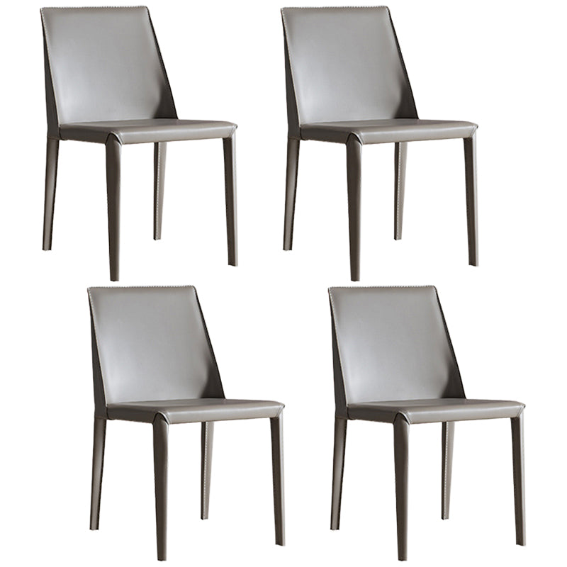 Contemporary 1/4/5 Pieces Dining Set Metal Dining Table Set for Home Use 4 Grey Chairs Clearhalo 'Dining Room Sets' 'Dining Tables & Seating' 'dining_room_set' 'furn' 'furn_dining_room_set' 'Furniture' 'furniture_dining_room_set' 'Kitchen & Dining Furniture' 4985131