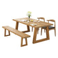 Modern Style 1/4/6 Pieces Dining Bench Set Solid Wood Dining Table and Chairs 4 Pieces: Table, 2 Chairs, 1 Bench Clearhalo 'Dining Room Sets' 'Dining Tables & Seating' 'dining_room_set' 'furn' 'furn_dining_room_set' 'Furniture' 'furniture_dining_room_set' 'Kitchen & Dining Furniture' 4985165
