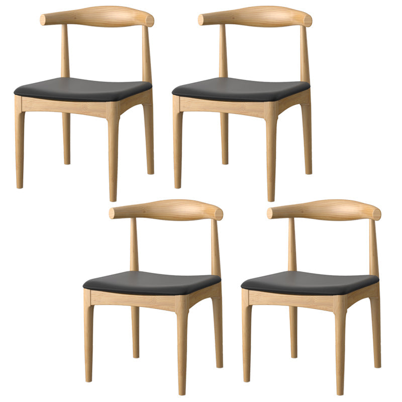 Modern Style 1/4/6 Pieces Dining Bench Set Solid Wood Dining Table and Chairs 4 Black Chairs Clearhalo 'Dining Room Sets' 'Dining Tables & Seating' 'dining_room_set' 'furn' 'furn_dining_room_set' 'Furniture' 'furniture_dining_room_set' 'Kitchen & Dining Furniture' 4985170