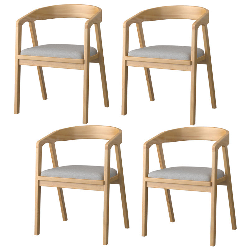 Modern Style 1/4/6 Pieces Dining Bench Set Solid Wood Dining Table and Chairs 4 Grey Chairs Clearhalo 'Dining Room Sets' 'Dining Tables & Seating' 'dining_room_set' 'furn' 'furn_dining_room_set' 'Furniture' 'furniture_dining_room_set' 'Kitchen & Dining Furniture' 4985173