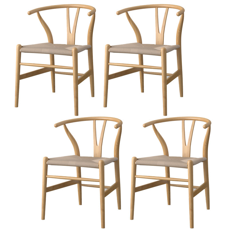 Modern Style 1/4/6 Pieces Dining Bench Set Solid Wood Dining Table and Chairs 4 Beige Chairs Clearhalo 'Dining Room Sets' 'Dining Tables & Seating' 'dining_room_set' 'furn' 'furn_dining_room_set' 'Furniture' 'furniture_dining_room_set' 'Kitchen & Dining Furniture' 4985174