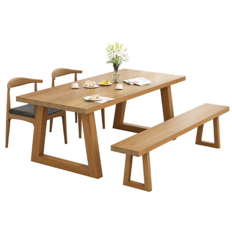 Modern Style 1/4/6 Pieces Dining Bench Set Solid Wood Dining Table and Chairs Clearhalo 'Dining Room Sets' 'Dining Tables & Seating' 'dining_room_set' 'furn' 'furn_dining_room_set' 'Furniture' 'furniture_dining_room_set' 'Kitchen & Dining Furniture' 4985176