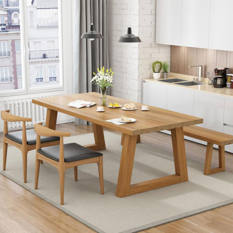 Modern Style 1/4/6 Pieces Dining Bench Set Solid Wood Dining Table and Chairs Clearhalo 'Dining Room Sets' 'Dining Tables & Seating' 'dining_room_set' 'furn' 'furn_dining_room_set' 'Furniture' 'furniture_dining_room_set' 'Kitchen & Dining Furniture' 4985181