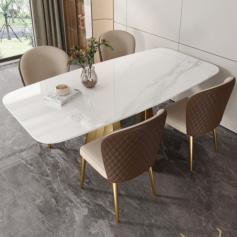 Modern 1/3/4/5/7 Pcs Dining Chairs Set Sintered Stone Dining Room Set 5 Pieces: Table, 4 Chairs Clearhalo 'Dining Room Sets' 'Dining Tables & Seating' 'dining_room_set' 'furn' 'furn_dining_room_set' 'Furniture' 'furniture_dining_room_set' 'Kitchen & Dining Furniture' 4985201