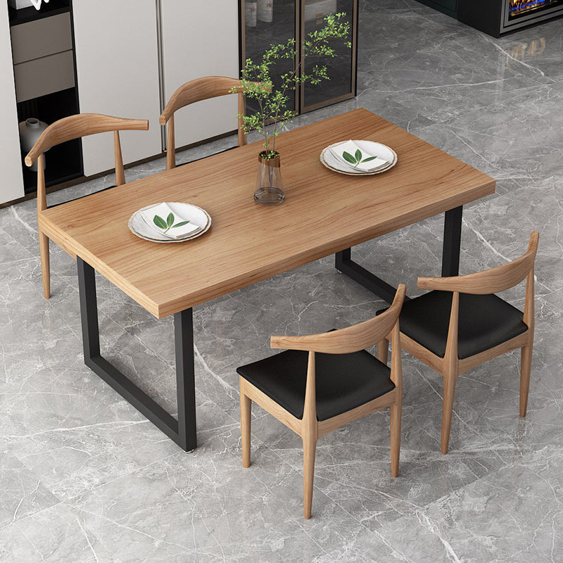 Modern 1/5 Pieces Dining Set Rectangle Wood Dining Table for Kitchen Clearhalo 'Dining Room Sets' 'Dining Tables & Seating' 'dining_room_set' 'furn' 'furn_dining_room_set' 'Furniture' 'furniture_dining_room_set' 'Kitchen & Dining Furniture' 4985260