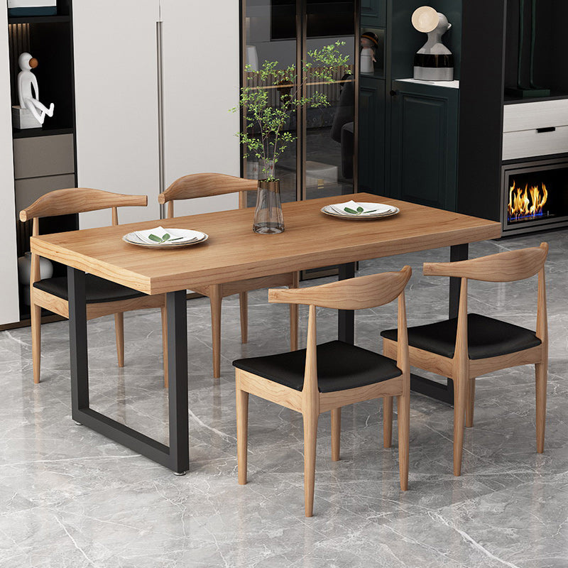 Modern 1/5 Pieces Dining Set Rectangle Wood Dining Table for Kitchen Clearhalo 'Dining Room Sets' 'Dining Tables & Seating' 'dining_room_set' 'furn' 'furn_dining_room_set' 'Furniture' 'furniture_dining_room_set' 'Kitchen & Dining Furniture' 4985261