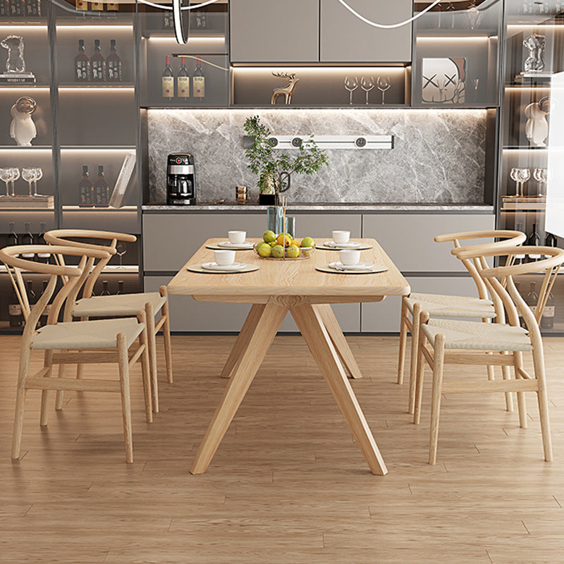 Modern 1/4/5 Pieces Dining Set Rectangle Pine Wood Dining Table for Kitchen Clearhalo 'Dining Room Sets' 'Dining Tables & Seating' 'dining_room_set' 'furn' 'furn_dining_room_set' 'Furniture' 'furniture_dining_room_set' 'Kitchen & Dining Furniture' 4985279