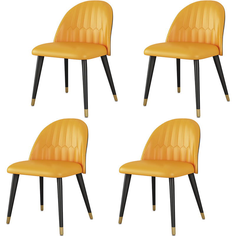 Glam Steel Dinette Set 1/4/5/7 Pieces Rectangle White Sintered Stone Top Dining Table Set 4 Orange Chairs Clearhalo 'Dining Room Sets' 'Dining Tables & Seating' 'dining_room_set' 'furn' 'furn_dining_room_set' 'Furniture' 'furniture_dining_room_set' 'Kitchen & Dining Furniture' 4985298