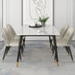 Glam Steel Dinette Set 1/4/5/7 Pieces Rectangle White Sintered Stone Top Dining Table Set Clearhalo 'Dining Room Sets' 'Dining Tables & Seating' 'dining_room_set' 'furn' 'furn_dining_room_set' 'Furniture' 'furniture_dining_room_set' 'Kitchen & Dining Furniture' 4985302
