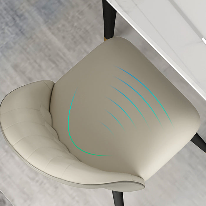 Glam Steel Dinette Set 1/4/5/7 Pieces Rectangle White Sintered Stone Top Dining Table Set Clearhalo 'Dining Room Sets' 'Dining Tables & Seating' 'dining_room_set' 'furn' 'furn_dining_room_set' 'Furniture' 'furniture_dining_room_set' 'Kitchen & Dining Furniture' 4985305