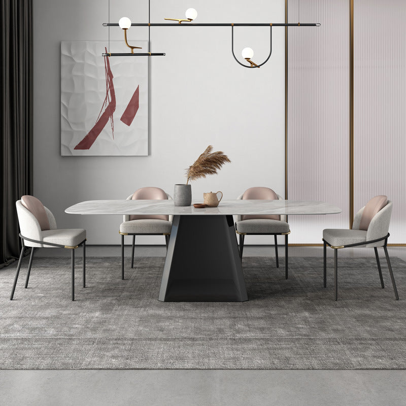 Modern Sintered Stone Dining Table Set 1/5/6/7 Pieces Dining Set for Home Use 5 Pieces: Table, 4 Chairs Clearhalo 'Dining Room Sets' 'Dining Tables & Seating' 'dining_room_set' 'furn' 'furn_dining_room_set' 'Furniture' 'furniture_dining_room_set' 'Kitchen & Dining Furniture' 4985316