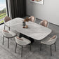 Modern Sintered Stone Dining Table Set 1/5/6/7 Pieces Dining Set for Home Use Clearhalo 'Dining Room Sets' 'Dining Tables & Seating' 'dining_room_set' 'furn' 'furn_dining_room_set' 'Furniture' 'furniture_dining_room_set' 'Kitchen & Dining Furniture' 4985317