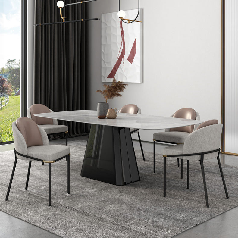 Modern Sintered Stone Dining Table Set 1/5/6/7 Pieces Dining Set for Home Use Clearhalo 'Dining Room Sets' 'Dining Tables & Seating' 'dining_room_set' 'furn' 'furn_dining_room_set' 'Furniture' 'furniture_dining_room_set' 'Kitchen & Dining Furniture' 4985324