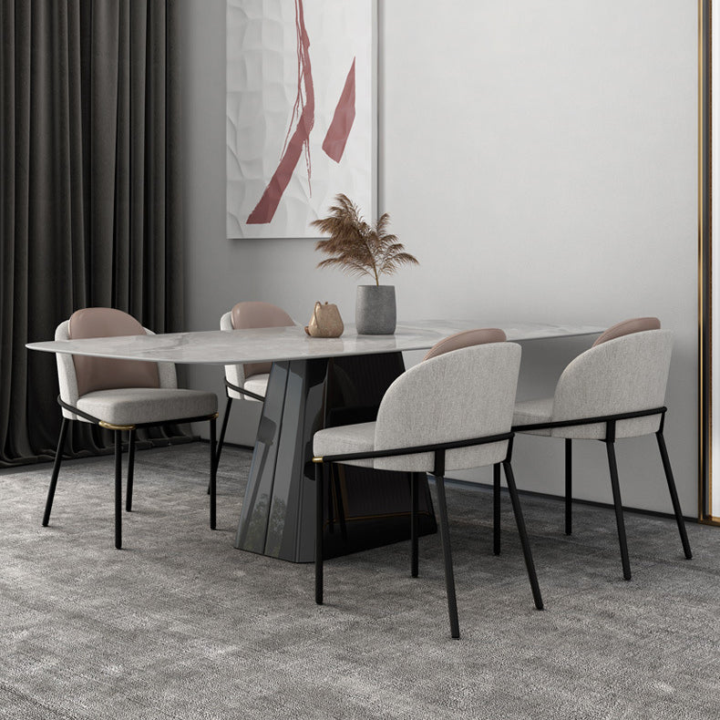 Modern Sintered Stone Dining Table Set 1/5/6/7 Pieces Dining Set for Home Use Clearhalo 'Dining Room Sets' 'Dining Tables & Seating' 'dining_room_set' 'furn' 'furn_dining_room_set' 'Furniture' 'furniture_dining_room_set' 'Kitchen & Dining Furniture' 4985325