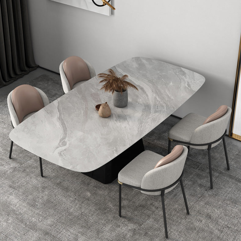 Modern Sintered Stone Dining Table Set 1/5/6/7 Pieces Dining Set for Home Use Clearhalo 'Dining Room Sets' 'Dining Tables & Seating' 'dining_room_set' 'furn' 'furn_dining_room_set' 'Furniture' 'furniture_dining_room_set' 'Kitchen & Dining Furniture' 4985326