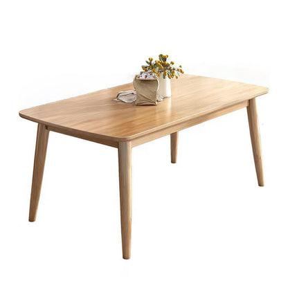 Modern Rubber Wood Dinette Set 1/2/5/7 Pieces Rectangle Beige Dining Table Set Clearhalo 'Dining Room Sets' 'Dining Tables & Seating' 'dining_room_set' 'furn' 'furn_dining_room_set' 'Furniture' 'furniture_dining_room_set' 'Kitchen & Dining Furniture' 4985338