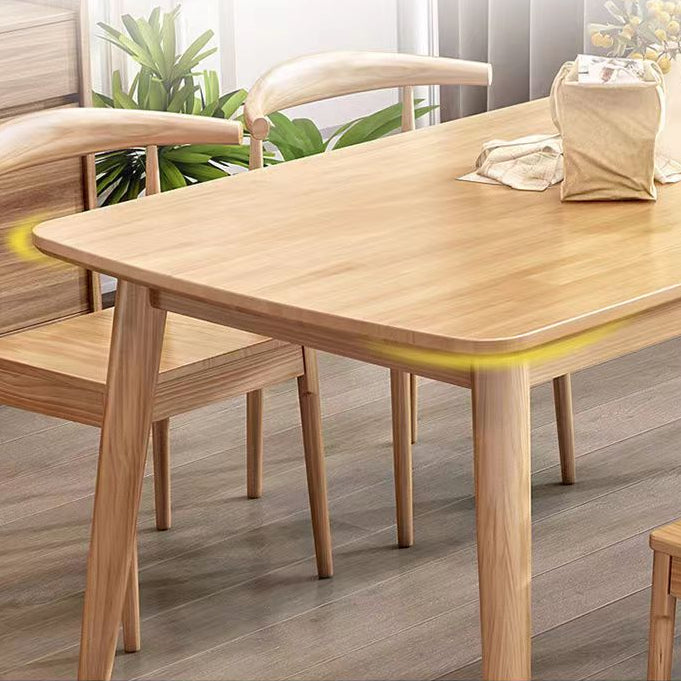 Modern Rubber Wood Dinette Set 1/2/5/7 Pieces Rectangle Beige Dining Table Set Clearhalo 'Dining Room Sets' 'Dining Tables & Seating' 'dining_room_set' 'furn' 'furn_dining_room_set' 'Furniture' 'furniture_dining_room_set' 'Kitchen & Dining Furniture' 4985339