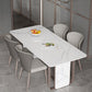 Designer Style Sintered Stone Dining Set Rectangle 1/3/4/5 Pieces Dining Table with Chairs Clearhalo 'Dining Room Sets' 'Dining Tables & Seating' 'dining_room_set' 'furn' 'furn_dining_room_set' 'Furniture' 'furniture_dining_room_set' 'Kitchen & Dining Furniture' 4985365