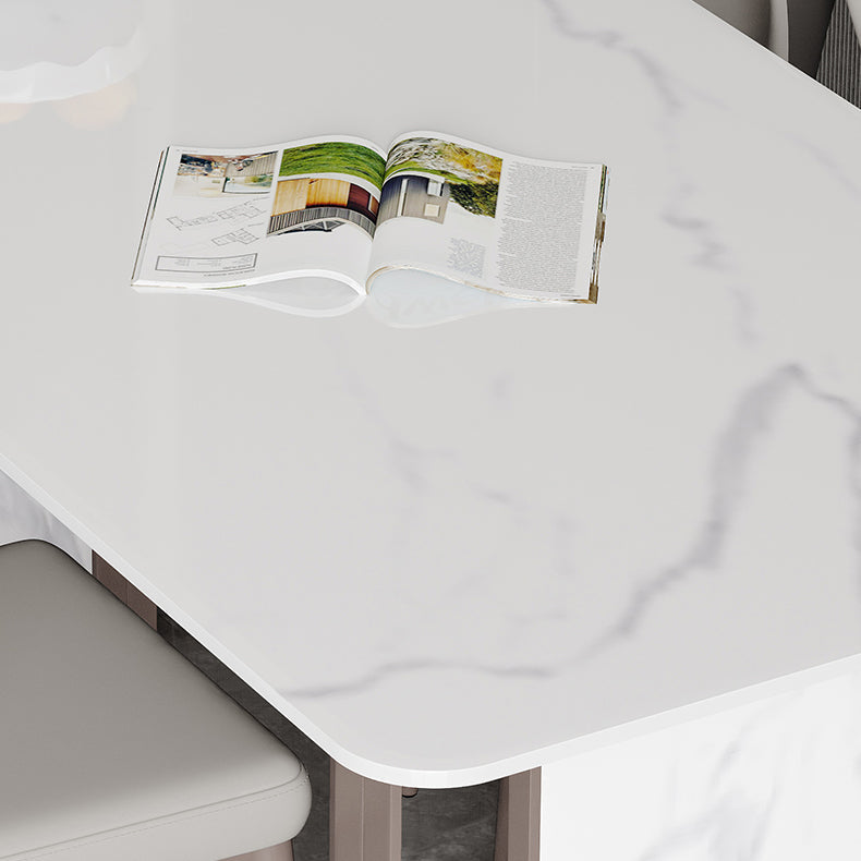 Designer Style Sintered Stone Dining Set Rectangle 1/3/4/5 Pieces Dining Table with Chairs Clearhalo 'Dining Room Sets' 'Dining Tables & Seating' 'dining_room_set' 'furn' 'furn_dining_room_set' 'Furniture' 'furniture_dining_room_set' 'Kitchen & Dining Furniture' 4985371