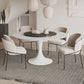 Modern Round Dining Table Set 1/3/4/5/7 Pieces Sintered Stone Dinette Set with Turntable 5 Pieces: Table, 4 Chairs Clearhalo 'Dining Room Sets' 'Dining Tables & Seating' 'dining_room_set' 'furn' 'furn_dining_room_set' 'Furniture' 'furniture_dining_room_set' 'Kitchen & Dining Furniture' 4985383