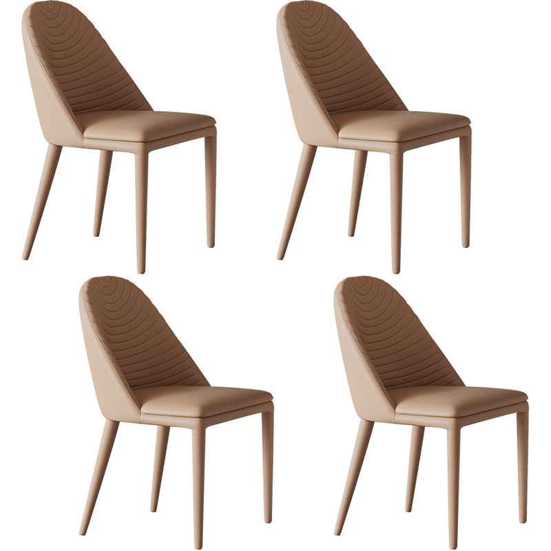 Modern Round Dining Table Set 1/3/4/5/7 Pieces Sintered Stone Dinette Set with Turntable 4 Orange Chairs Clearhalo 'Dining Room Sets' 'Dining Tables & Seating' 'dining_room_set' 'furn' 'furn_dining_room_set' 'Furniture' 'furniture_dining_room_set' 'Kitchen & Dining Furniture' 4985387