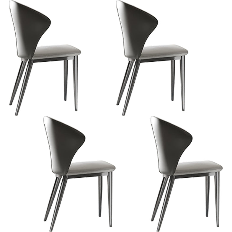 1/3/4/5/7/8 Pcs Sintered Stone Dining Table Set Pedestal Dining Table 4 White Chairs Clearhalo 'Dining Room Sets' 'Dining Tables & Seating' 'dining_room_set' 'furn' 'furn_dining_room_set' 'Furniture' 'furniture_dining_room_set' 'Kitchen & Dining Furniture' 4985398