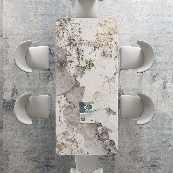 1/3/4/5/7/8 Pcs Sintered Stone Dining Table Set Pedestal Dining Table 7 Pieces: Table, 6 Chairs Clearhalo 'Dining Room Sets' 'Dining Tables & Seating' 'dining_room_set' 'furn' 'furn_dining_room_set' 'Furniture' 'furniture_dining_room_set' 'Kitchen & Dining Furniture' 4985407