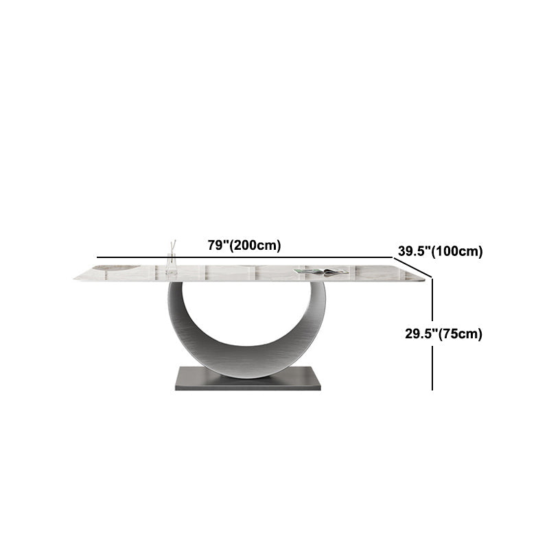 1/3/4/5/7/8 Pcs Sintered Stone Dining Table Set Pedestal Dining Table Clearhalo 'Dining Room Sets' 'Dining Tables & Seating' 'dining_room_set' 'furn' 'furn_dining_room_set' 'Furniture' 'furniture_dining_room_set' 'Kitchen & Dining Furniture' 4985412