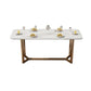 Sintered Stone Table for Restaurant Luxury Dining Table with Trestle Base White Without Chairs Clearhalo 'Dining Tables & Seating' 'Dining Tables' 'dining_table' 'furn' 'furn_dining_table' 'Furniture' 'furniture_dining_table' 'Kitchen & Dining Furniture' 'kitchen' 'kitchen_dining_table' 4985419