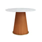 Glam Sintered Stone Dining Table Round Dinner Room Kitchen Table with Pedestal Base Orange Without Chairs Clearhalo 'Dining Tables & Seating' 'Dining Tables' 'dining_table' 'furn' 'furn_dining_table' 'Furniture' 'furniture_dining_table' 'Kitchen & Dining Furniture' 'kitchen' 'kitchen_dining_table' 4985429